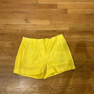 J crew yellow high waisted shorts